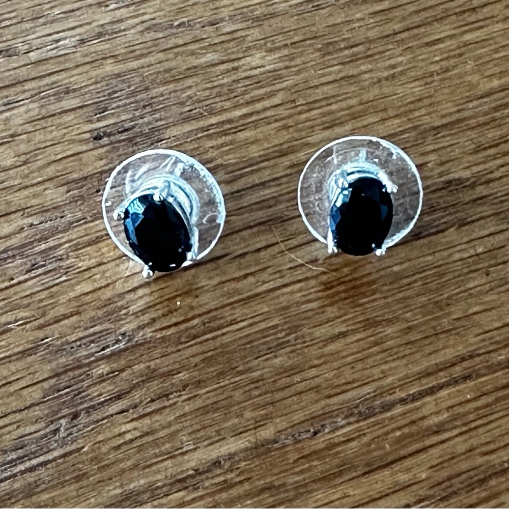 Elegant Black Onyx and Sterling Silver Stud Earrings